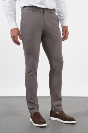Kahverengi Yan Cep Slim Fit Esnek Jogger Pantolon 1003260274