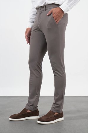 Kahverengi Yan Cep Slim Fit Esnek Jogger Pantolon 1003260274