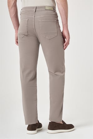 Bej 5 Cep Gabardin Slim Fit Pamuklu Denim Jean Kot Pantolon 1003260317