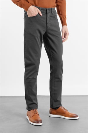 Füme 5 Cep Düz Paça Gabardin Slim Fit Pamuklu Pantolon 1003260318