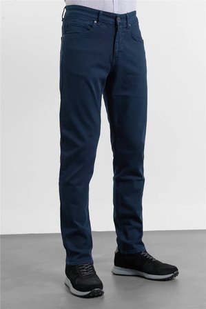 Lacivert 5 Cep Düz Paça Gabardin Slim Fit Pamuklu Pantolon 1003260318