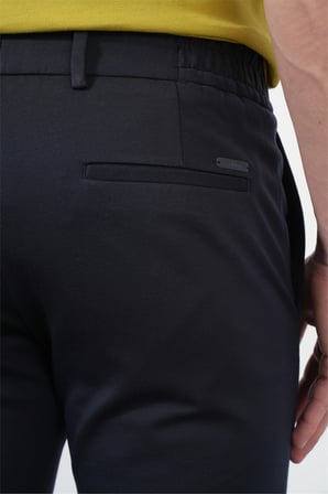 Lacivert Yan Cep Slim Fit Esnek Jogger Pantolon 1003260373