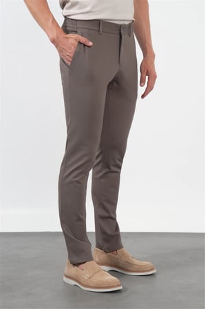 Kahverengi Yan Cep Slim Fit Esnek Jogger Pantolon 1003260373