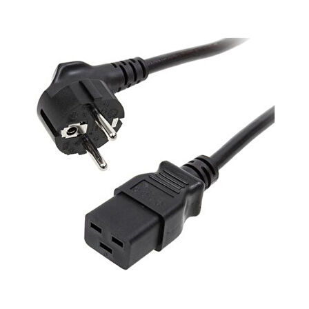 C19-Schuko Soketli 3x1.5mm. 2 Metre Power-Güç Kablosu