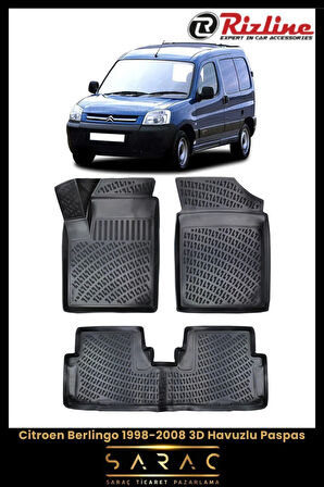 Rizline Citroen Berlingo 2007 Model 3D Havuzlu Paspas