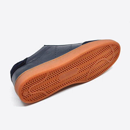 DARKWOOD-GÜNLÜK SNEAKER AYAKKABI-HAKİKİ DERİ-LACİVERT-KAUÇUK TABAN