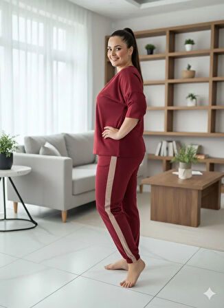 KADIN BORDO EŞOFMAN TAKIMI