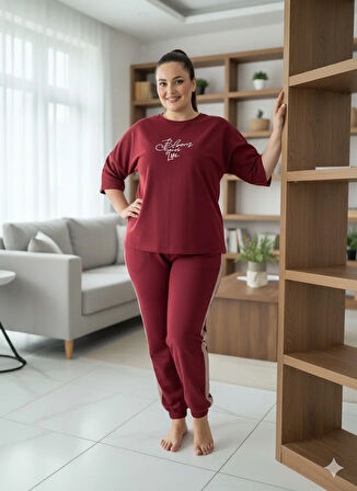 KADIN BORDO EŞOFMAN TAKIMI