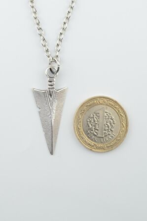 2'li Triagle Ok Ucu - Çubuk Erkek Kadın Kolye Seti 925 Ayar Gümüş Kaplama