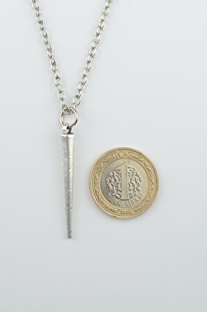 2'li Triagle Ok Ucu - Çubuk Erkek Kadın Kolye Seti 925 Ayar Gümüş Kaplama