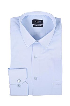 Uzun Kol Sert Yaka Cepli Comfort Fit Rahat Kesim Basic Gömlek 1004195051 Saks