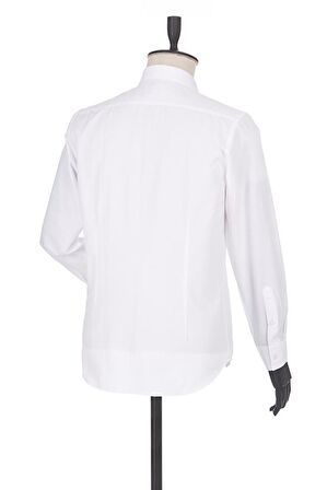 Uzun Kol Filafil Sert Yaka  Slim Fit Dar Kesim Basic Gömlek 1004220008 Beyaz