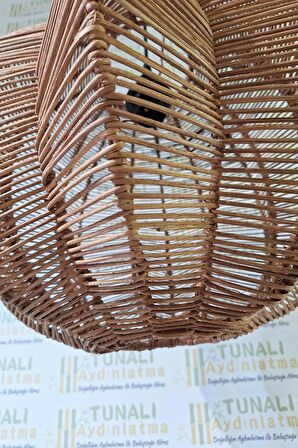 BALON ÇİÇEĞİ RATTAN AVİZE-38X30CM