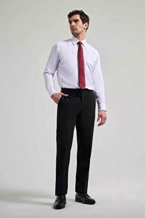 Uzun Kol Desenli Armürlü Sert Yaka cepli Pamuklu Classic Comfort Fit Gömlek 1004250171