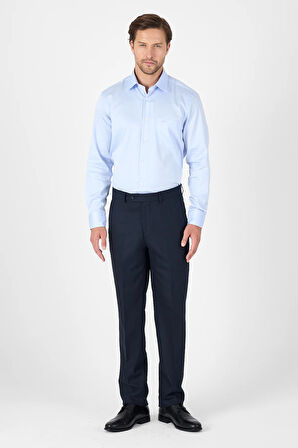 Mavi Sert Yaka Düz Classic %100 Pamuk Comfort Fit Gömlek 1004250323
