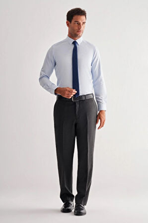 Mavi Sert Yaka Uzun Kol Slim Fit Pamuklu Gömlek 1004255175