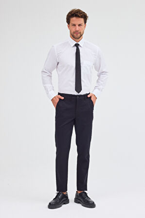 Beyaz Sert Yaka Uzun Kol Easy To Iron Comfort Fit Pamuklu Gömlek 1004255300