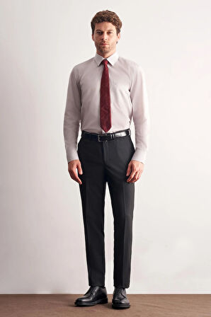 Taş Rengi Sert Yaka Uzun Kol Easy To Iron Comfort Fit Pamuklu Gömlek 1004255300