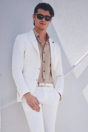 Biritli Yaka Uzun Kol Cepsiz Slim Fit Pamuklu Gömlek 1004260207