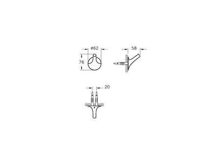 VitrA İstanbul A48003 Tekli Askı, Krom