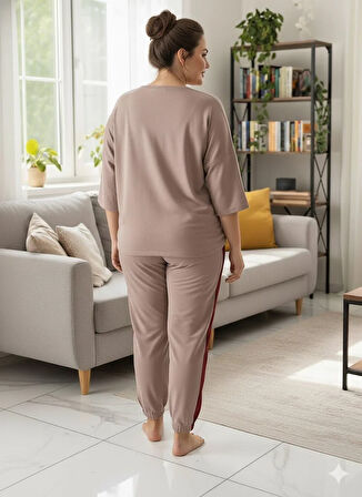 KADIN BÜYÜK BEDEN TAŞ EŞOFMAN TAKIMI