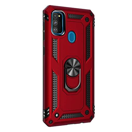 Gpack Samsung Galaxy A21s Kılıf Vega Standlı Yüzüklü MıknatıslıNano Glass