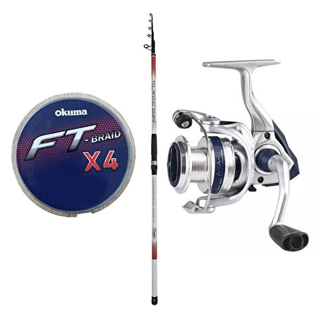 YekOutdoor Olta Seti Kendo Atlantic Surf 4.20m 100-250gr Olta Kamışı&Okuma ARIA-5000a 1BB Olta Makinesi