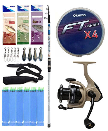 Yek Outdoor Surf Olta Seti Kendo Sea Power Surf 4.20m 100-250gr Olta Kamışı&Okuma Outrax OR-6000SGA 1+1BB Olta Makinesi