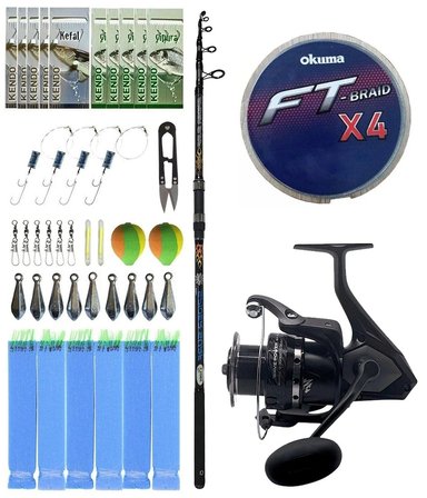 Yek Outdoor Surf Olta Seti Kendo Spider Surf 3.90m 50-150gr Olta Kamışı&Okuma Wave Power WP-6000A1 Olta Makinesi