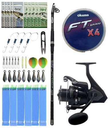 Yek Outdoor Surf Olta Seti Kendo Legend 3.60m 80-180gr Olta Kamışı&Okuma Wave Power WP-6000A1 Olta Makinesi