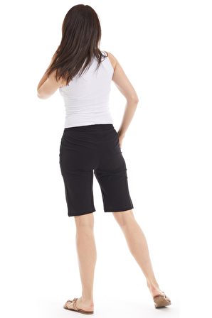 Şile Bezi Kadın Siyah Cepli Şort