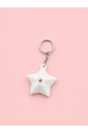 Tarzınıseç 3D Beyaz Yıldız Anahtarlık Charm 2'li Set