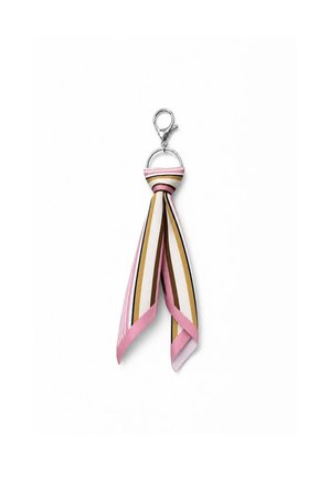 Tarzınıseç Pembe Çizgi Desenli Silver Anahtarlık Fular Charm