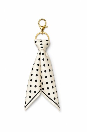 Tarzınıseç Beyaz Puantiye Gold Anahtarlık Fular Charm