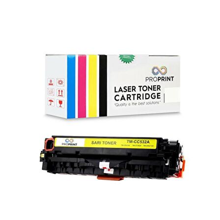 HP 304A-CC532A 2.800 Sayfa Sarı Muadil Toner- CP2025dn- CP2025n