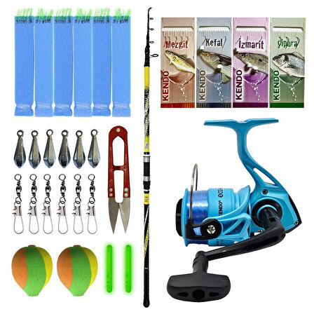Yek Outdoor Olta Seti Kendo Spigola Surf 420cm 100-200 gr Kamış&Kendo Ocean Cast 5000 Olta Makinesi