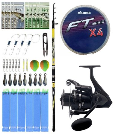 Yek Outdoor Surf Olta Seti Kendo Spigola Surf 420cm 100-200 gr Kamış&Okuma Wave Power WP-6000A1 Olta Makinesi