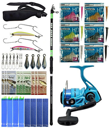 Yek Outdoor Olta Seti Kendo Suro Surf 420cm 100-200gr Teleskopik Olta Kamışı&Kendo Ocean Cast 6000 Olta Makinesi