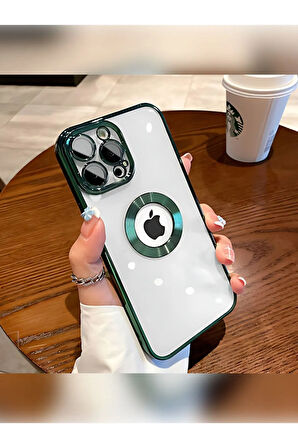 İPHONE 12 UYUMLU OMEGA LAZER KESİM YUMUŞAK KILIF KAMERA KORUMALI ŞIK TASARIM SİLİKON ŞEFFAF KENAR YEŞİL