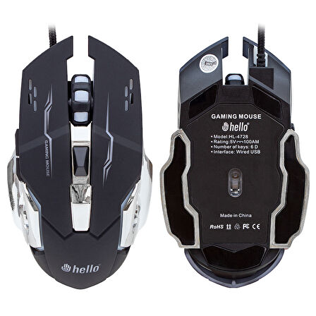 HELLO HL-4728 KABLOLU OYUNCU GAMING MOUSE 