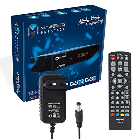 MAGBOX PRESTİGE DVB-T2/C FULL HD MİNİ KARASAL-UYDU ALICISI (HDMI+SCART) YOUTUBELU 