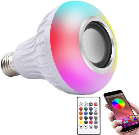 Bluetooth Hoparlör Akıllı Led Ampul Lamba 