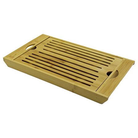 2IN1   IZGARALI BAMBU AHŞAP KESİM PANOSU - TEPSİ   KESİM: 20.5X29.5CM - 