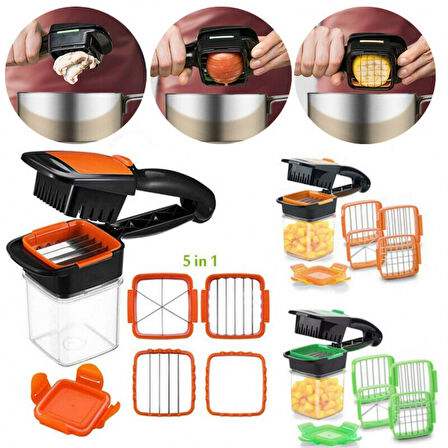 Nicer Dicer Quick 5 In 1 Pratik Hazneli Sebze Meyve Doğrayıcı Dilimleme Aleti 