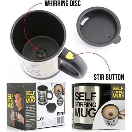 Karıştırıcı Özellikli Mikser Kupa Bardak Self Stirring Mug 