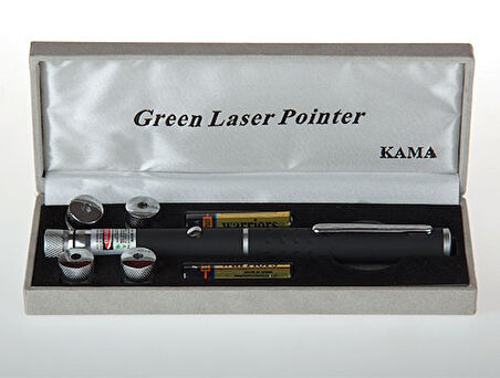 Yeşil Lazer Pointer 100 mW 15 Km Etkili (5 Başlıklı) 