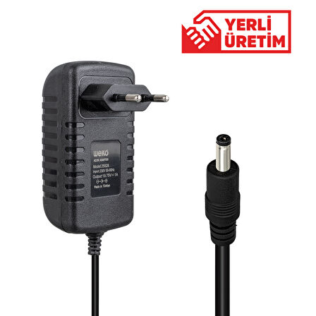 19.75 VOLT - 1 AMPER 4.0*1.35 UÇLU YERLİ ÜRETİM PLASTİK KASA PRİZ TİPİ ADAPTÖR 