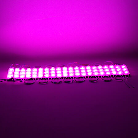 MODÜL LED 12V 1.5W PEMBE YANIP SÖNEN PARLAK TEK RENK 2835 69 X 16 MM IP65 160-180LM 160 DERECE 