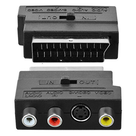 SCART ADAPTÖR SWICHLİ (İN-OUT) ELEKTROMER 