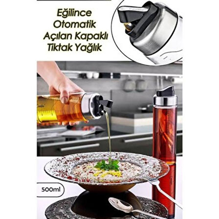 Borosilikat Tik Tak Yağdanlık 500 ml.